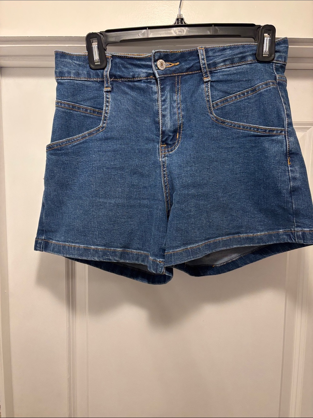 Women's High-Rise Blue Denim Jean Shorts